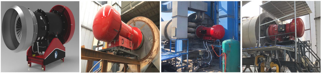 Asphalt mixing plant burner